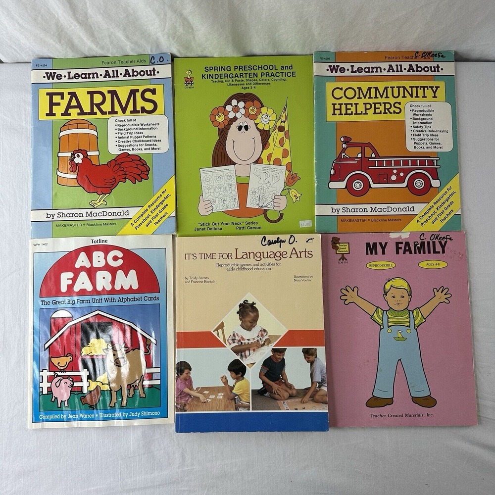 6 Vtg Educational Books All Blank Early Education Preschool Elementary 1980s 90s